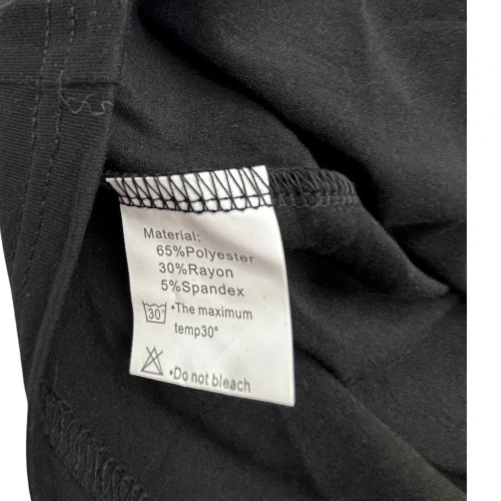 Black Sleeveless V-Neck Midi Dress with Drawstring Waist and Pockets XL - Picture 6 of 7